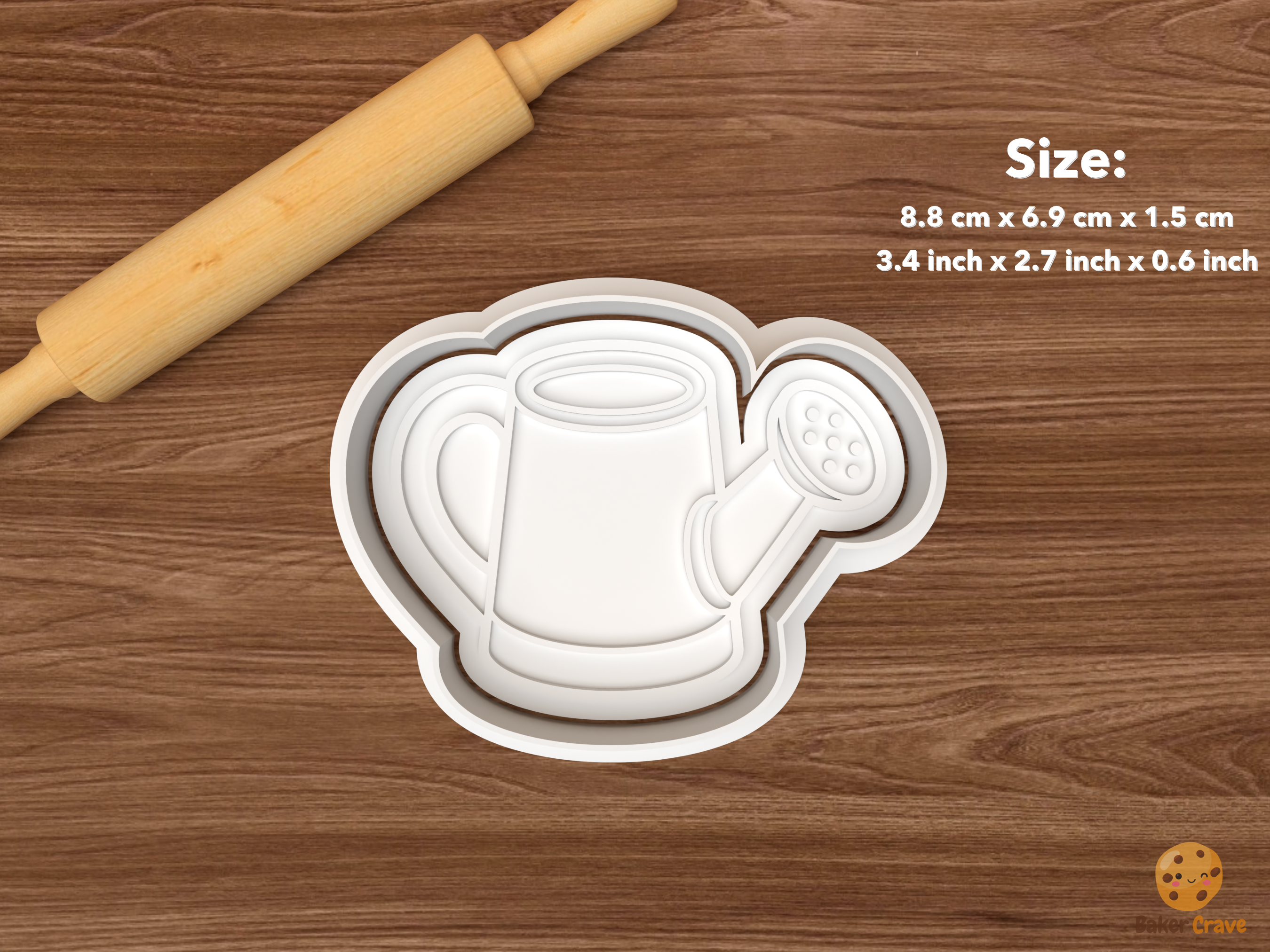 Gardening Tools Cookie Cutter Set STL File - single watering can