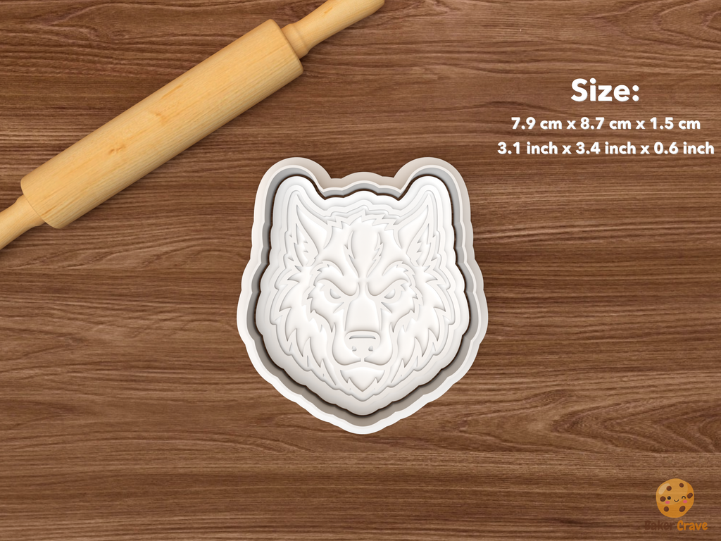Halloween Werewolf Cookie Cutter Set STL File - single werewolf head