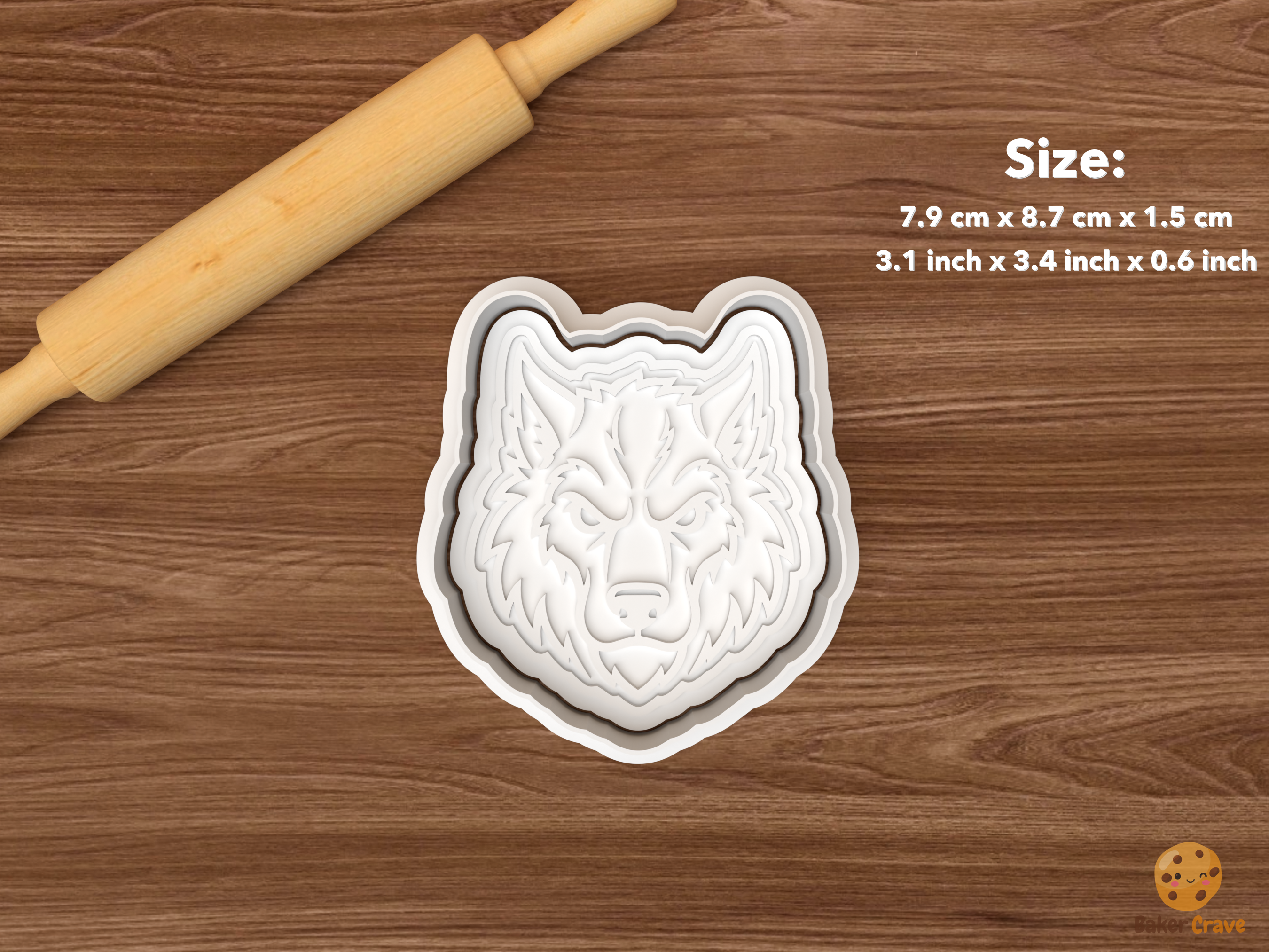 Halloween Werewolf Cookie Cutter Set STL File - single werewolf head