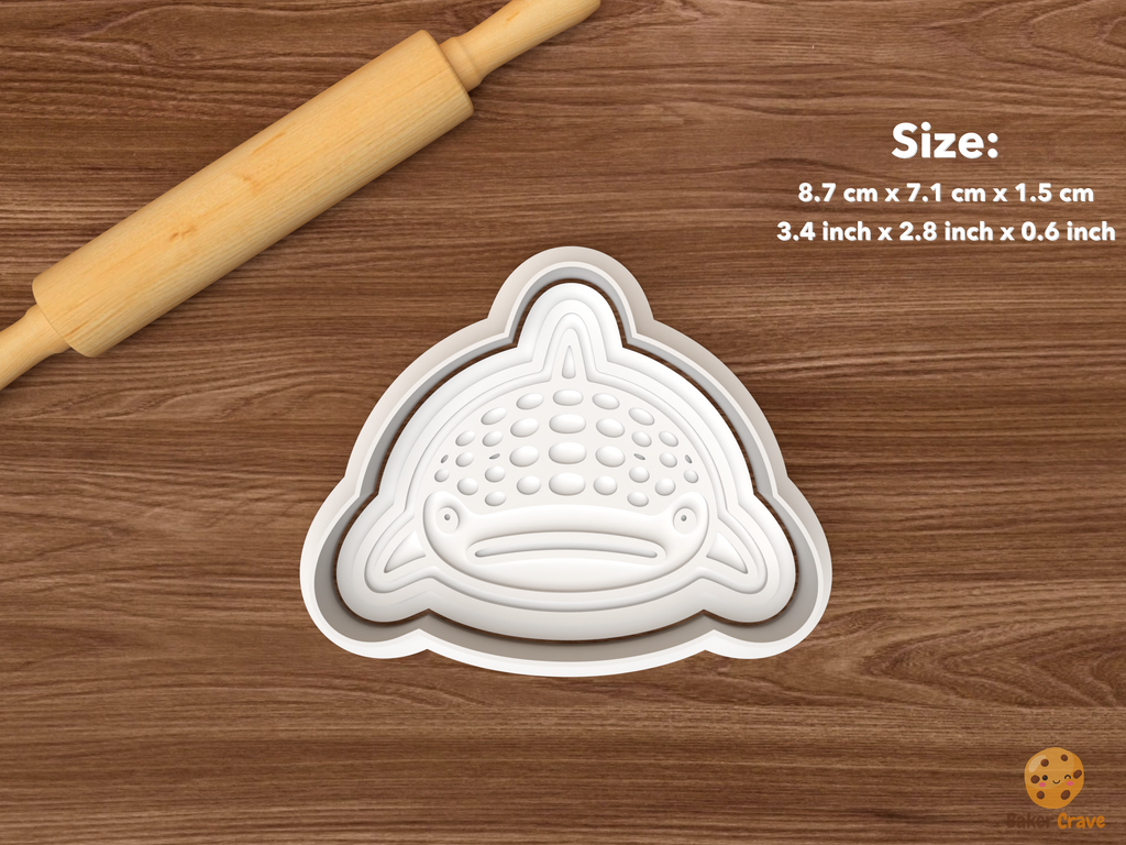 Whale Shark Cookie Cutter Set STL File - single whale shark front face