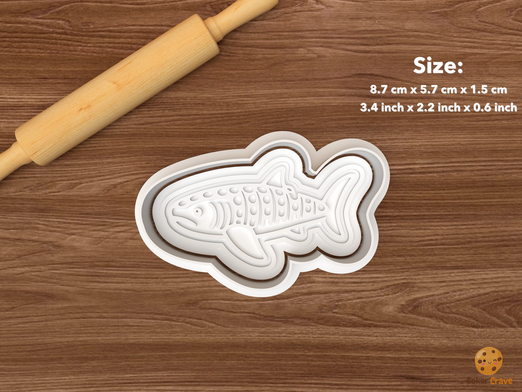 Whale Shark Cookie Cutter Set STL File - single whale shark side profile