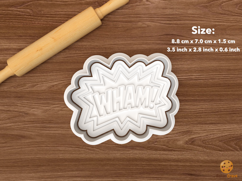 Comic Words Cookie Cutter Set STL File - single wham