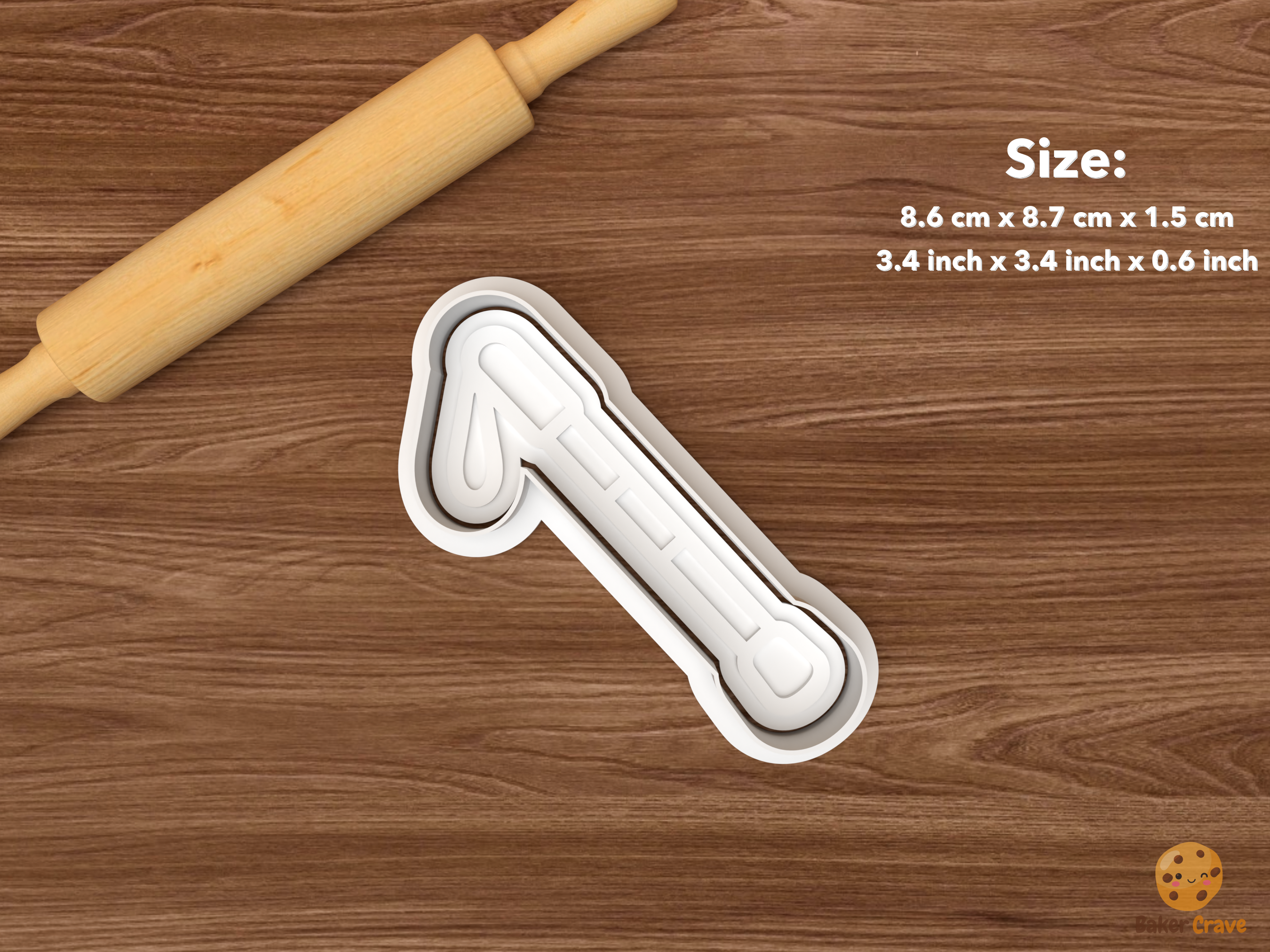 Accessibility Inclusion Cookie Cutter Set STL File - single white cane