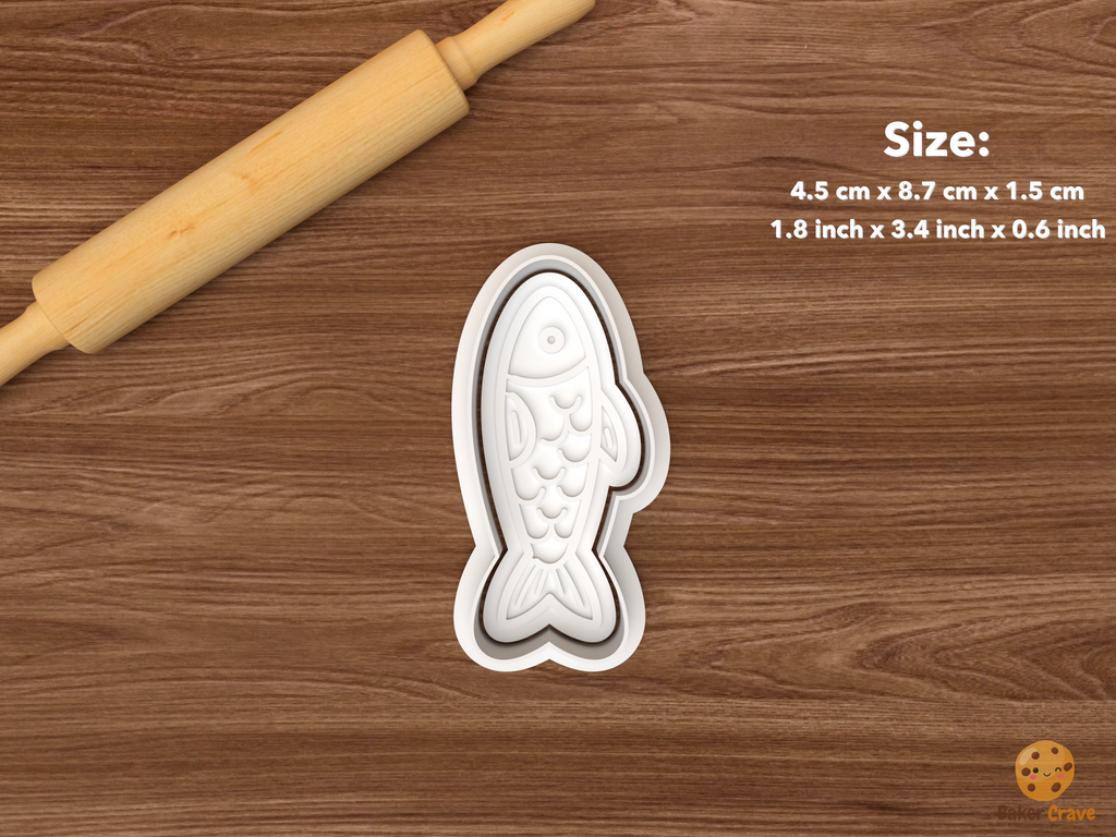Mediterranean Seafood Cookie Cutter Set STL File - single whole fish