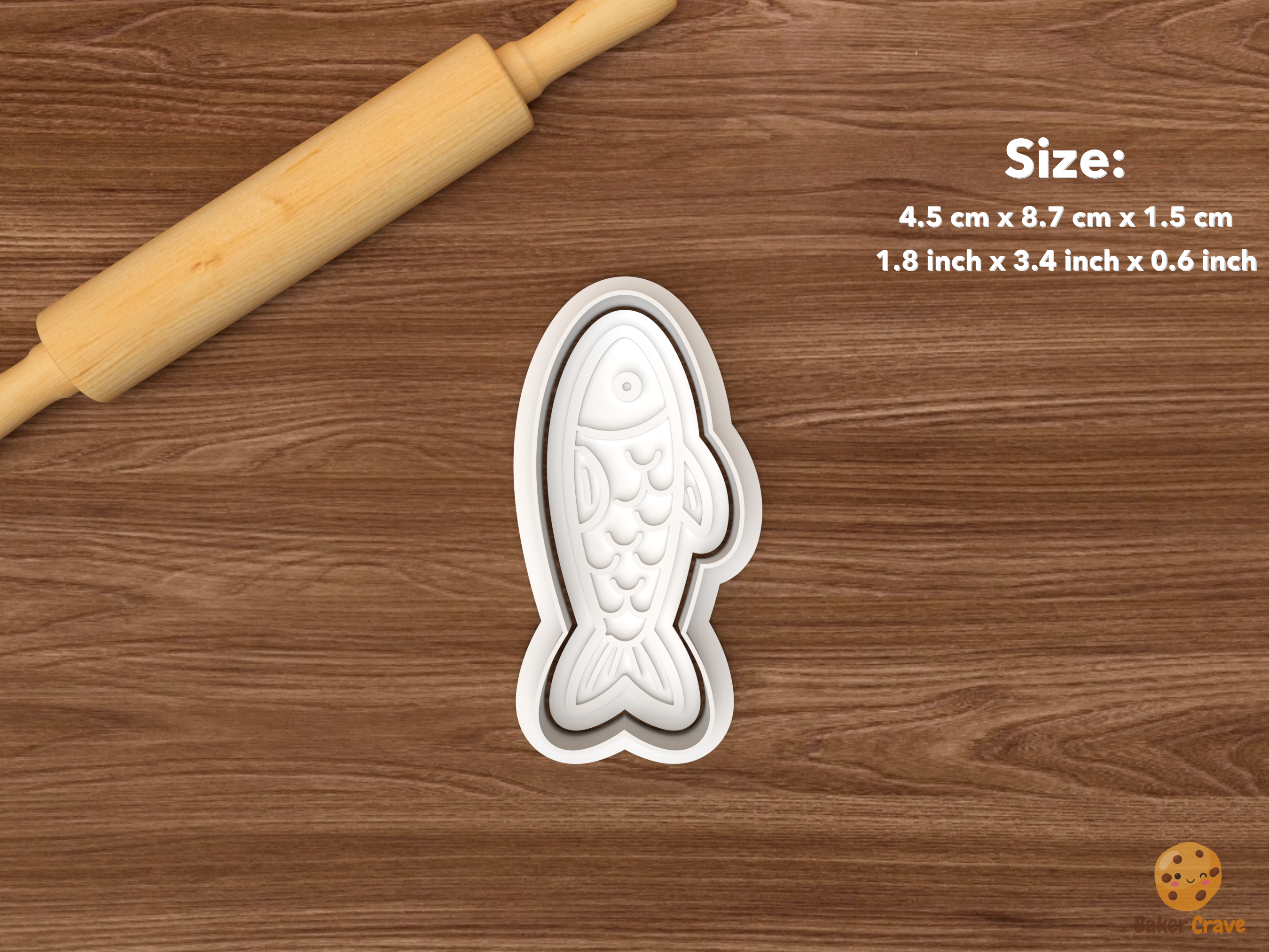 Mediterranean Seafood Cookie Cutter Set STL File - single whole fish