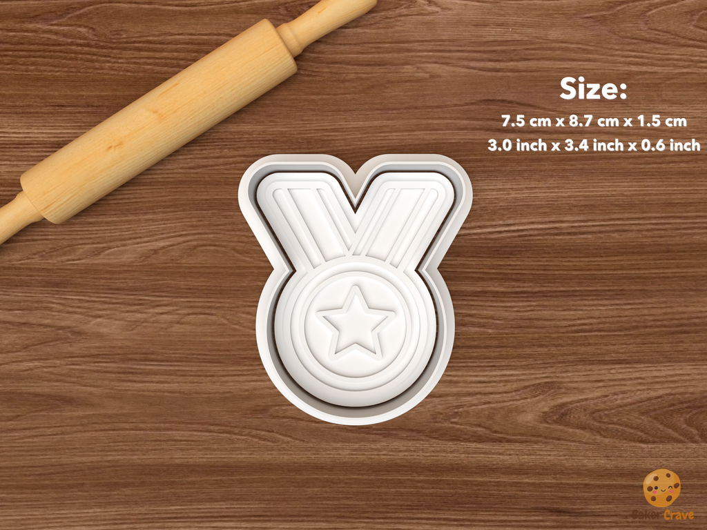 Soccer Match Day Cookie Cutter Set STL File - single winner medal