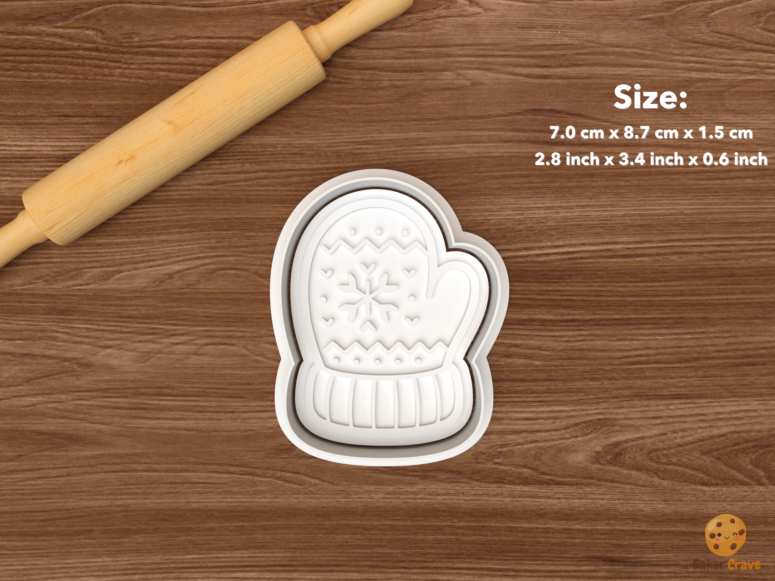 Cozy Winter Cookie Cutter Set STL File - single winter mitten