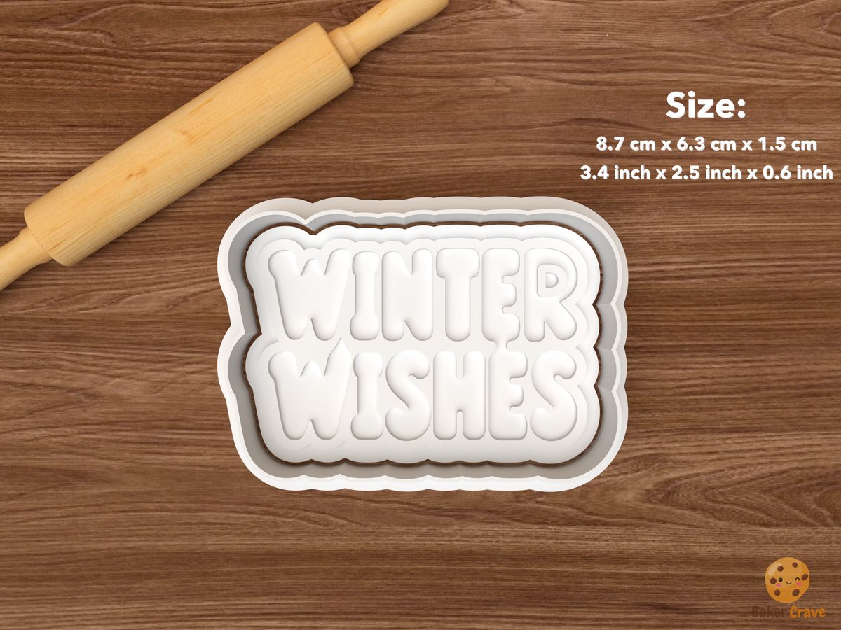 Let It Snow Winter Greetings Cookie Cutter Set STL File