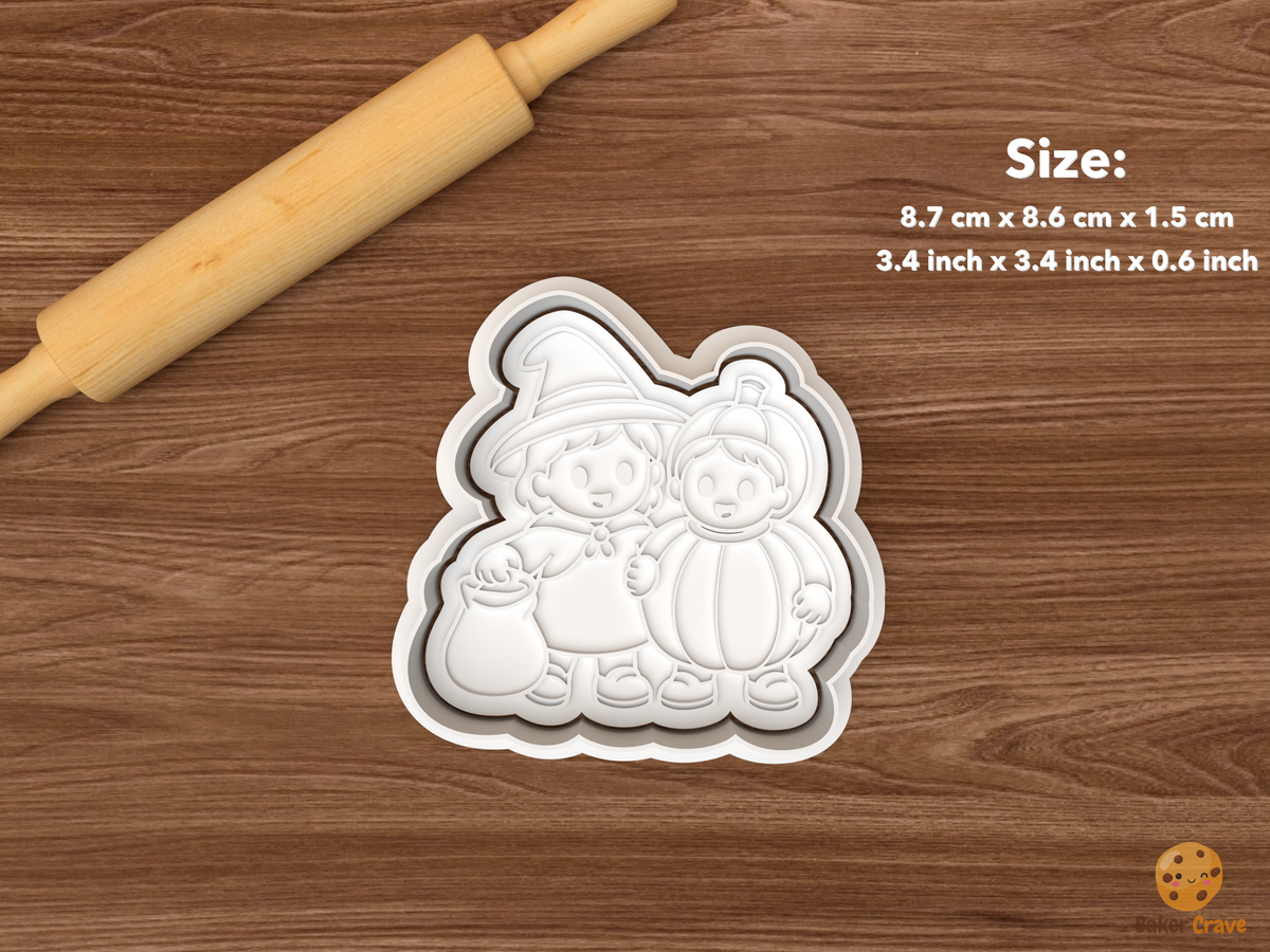 Trick Or Treat Siblings Cookie Cutter Set STL File
