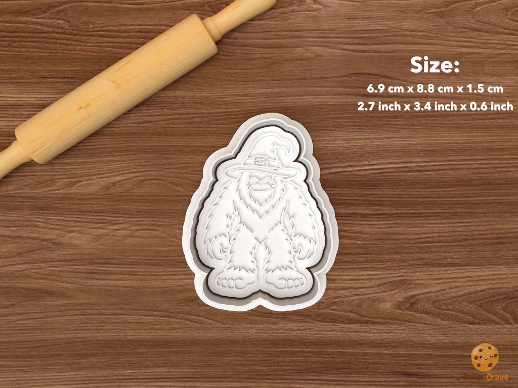 Halloween Bigfoot Cookie Cutter Set STL File - single witch bigfoot
