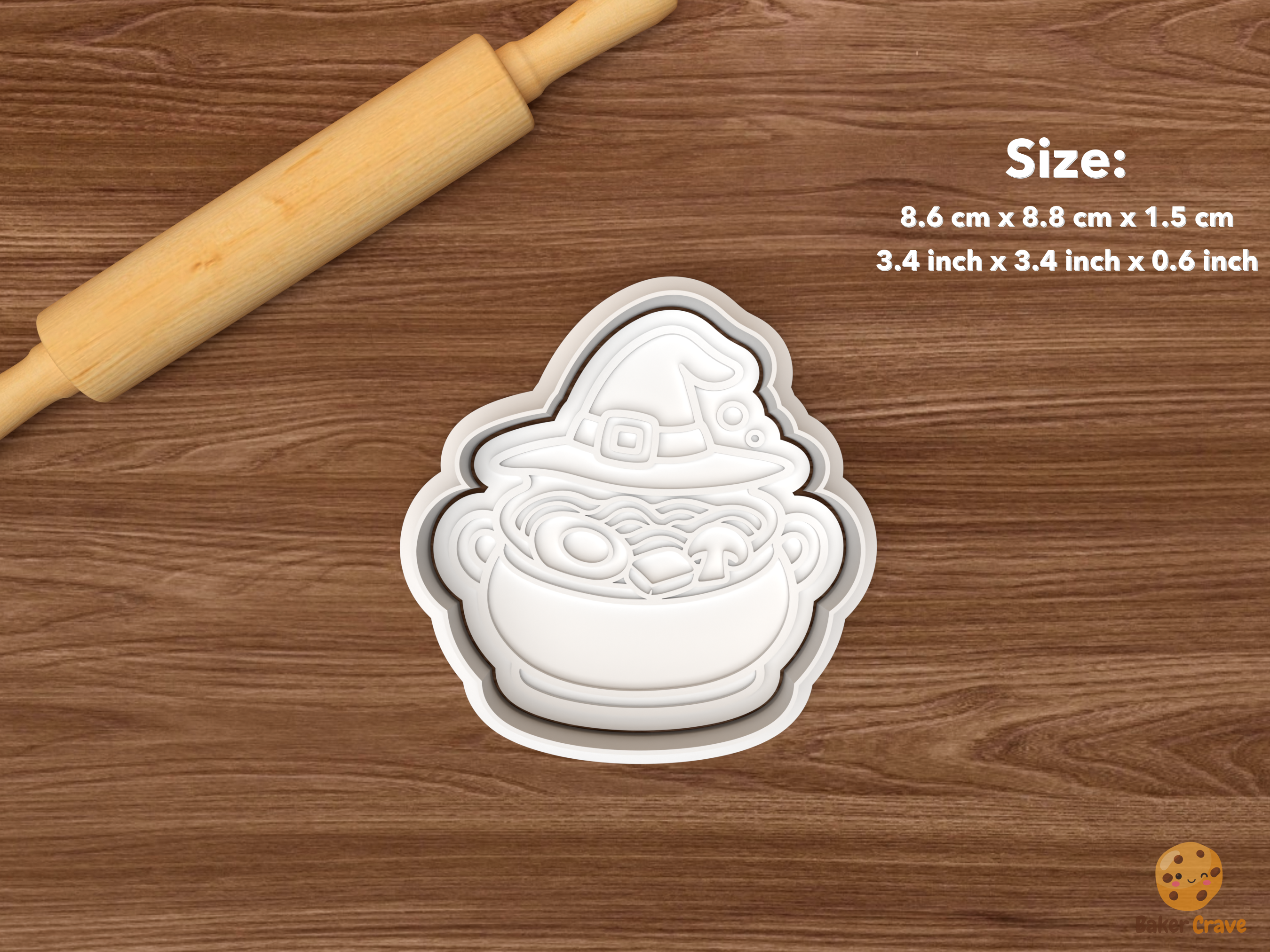 Halloween Ramen Cookie Cutter Set STL File - single witch cauldron ramen
