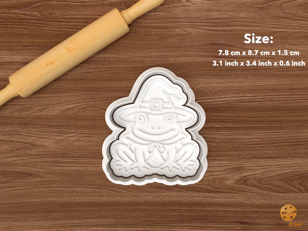 Halloween Frog Cookie Cutter Set STL File - single witch frog