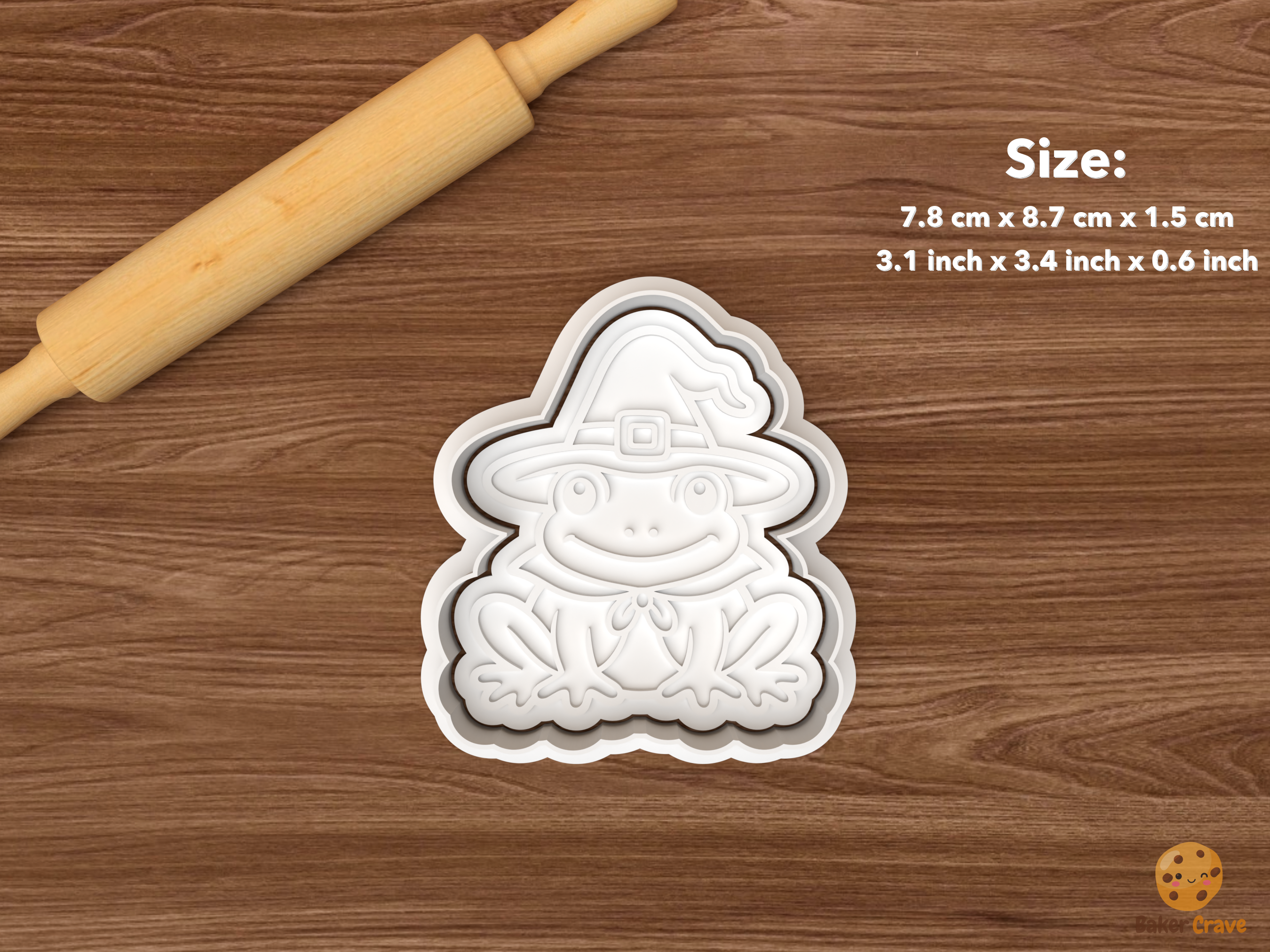 Halloween Frog Cookie Cutter Set STL File - single witch frog