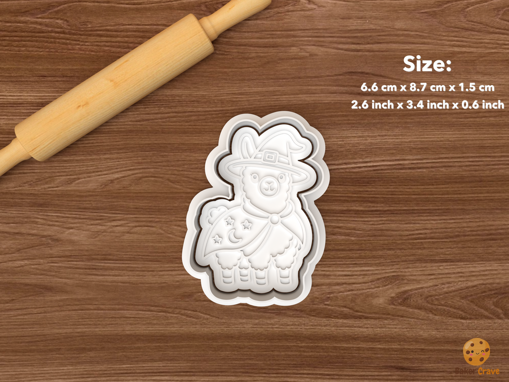 Halloween Llama Cookie Cutter Set STL File - single witch llama