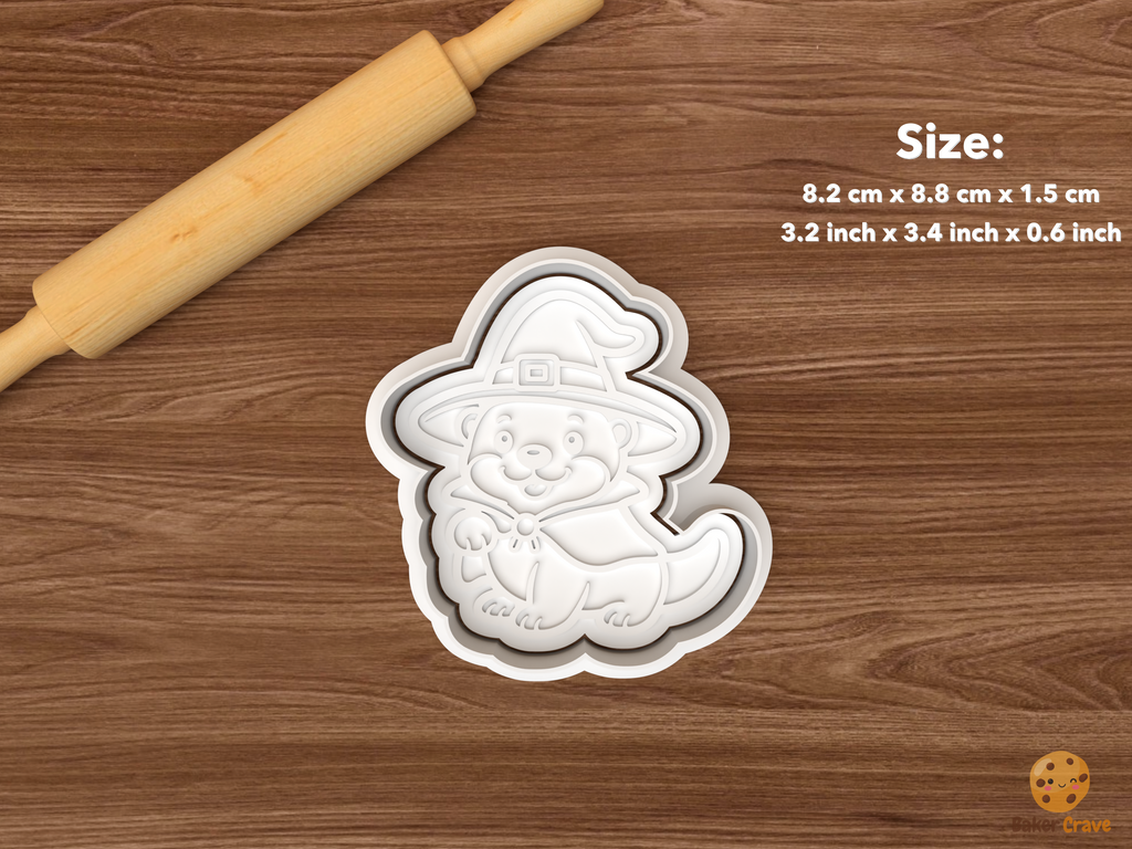 Halloween Otter Cookie Cutter Set STL File - single witch otter
