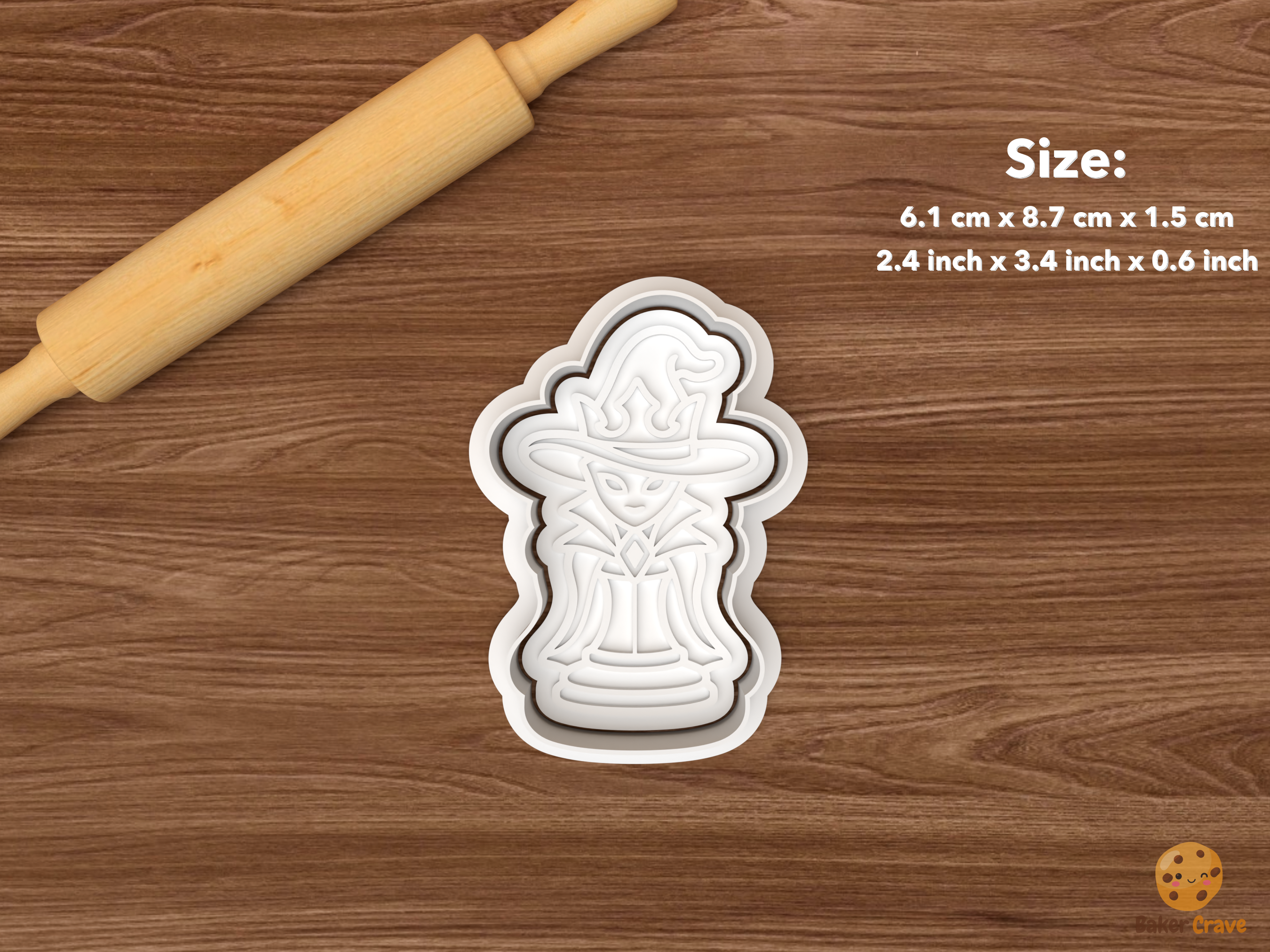 Halloween Chess Piece Cookie Cutter Set STL File - single witch queen chess piece