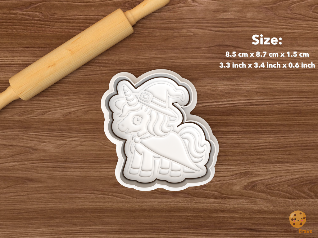 Halloween Unicorn Cookie Cutter Set STL File - single witch unicorn