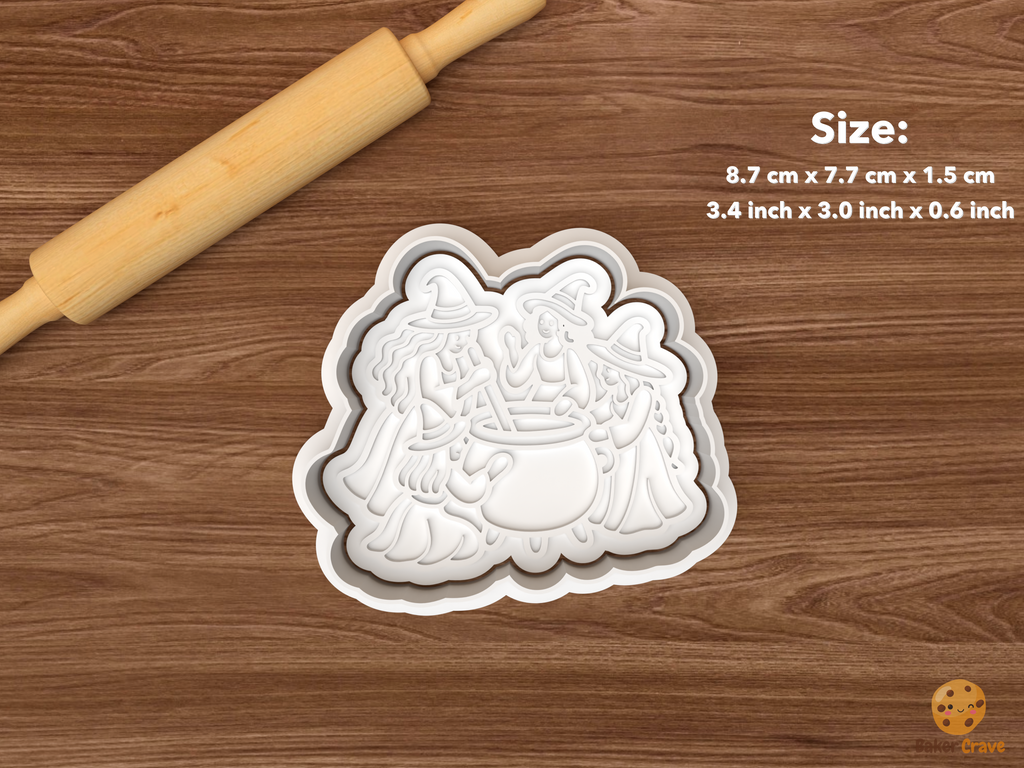 Witch Coven Gathering Cookie Cutter Set STL File