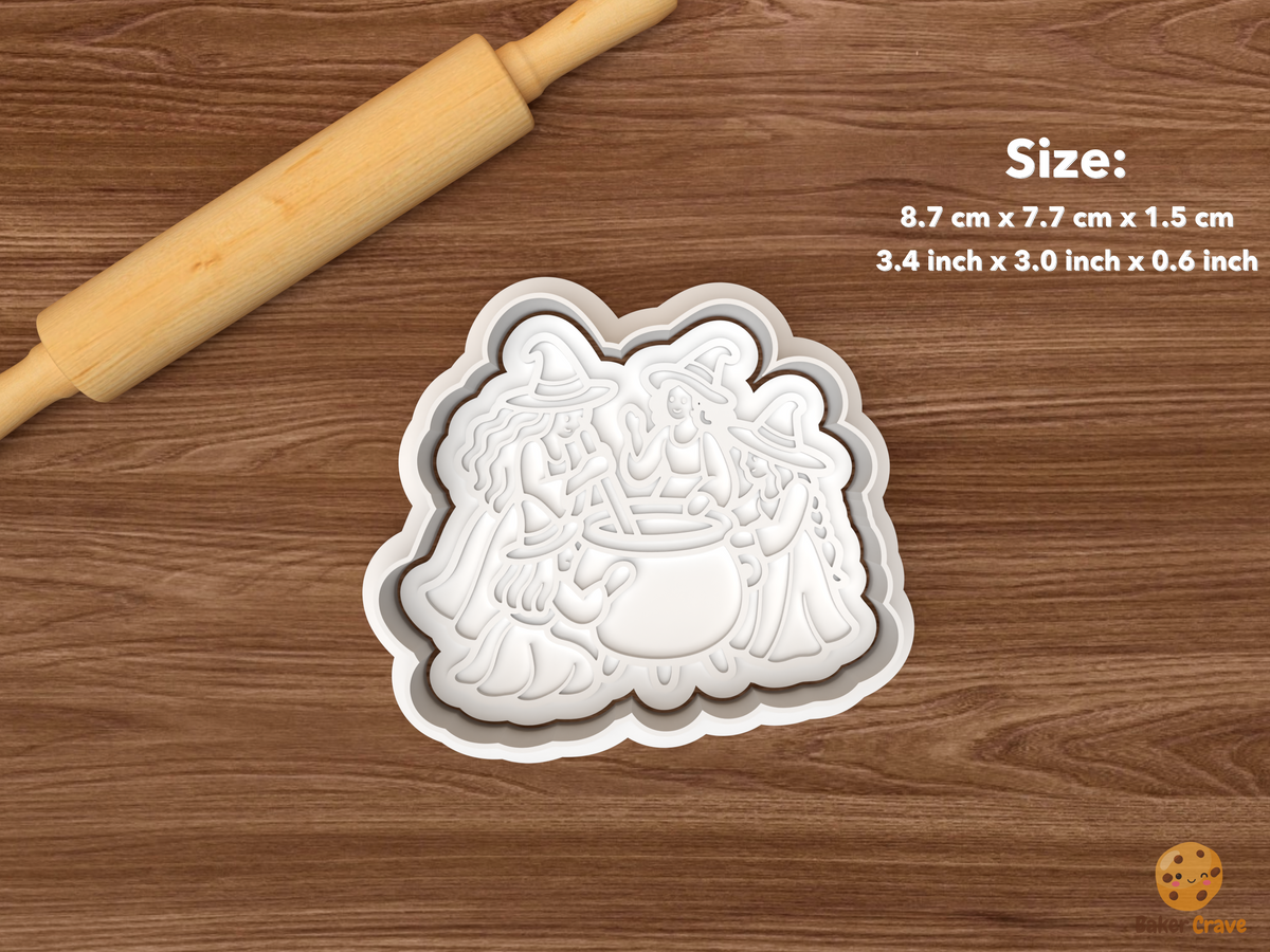 Witch Coven Gathering Cookie Cutter Set STL File