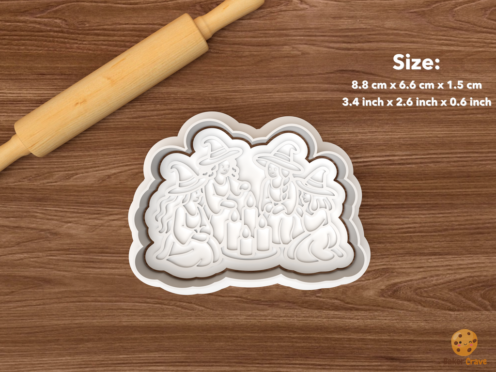 Witch Coven Gathering Cookie Cutter Set STL File