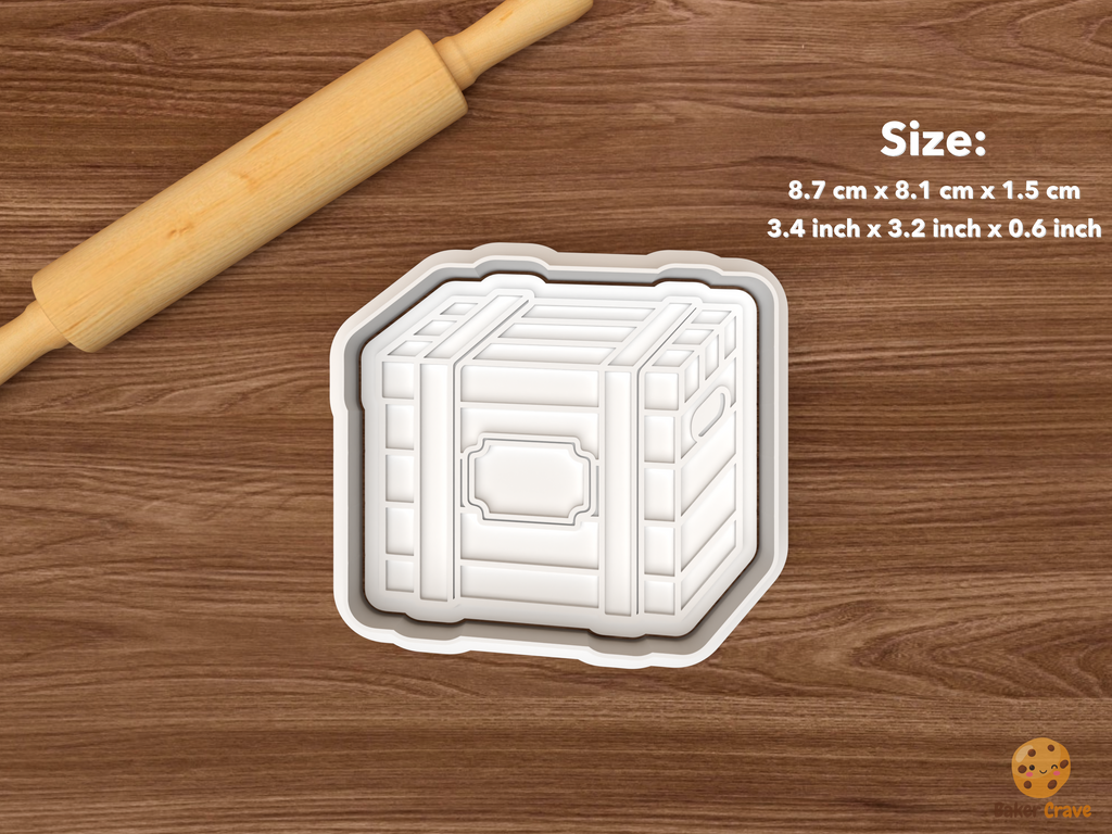 Christmas Eve Box Cookie Cutter Set STL File - single wooden crate christmas eve box