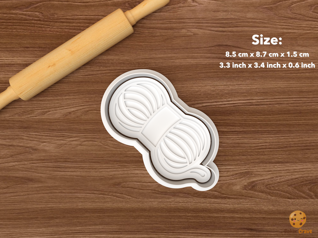 Needlepoint Craft Cookie Cutter Set STL File - single yarn skein