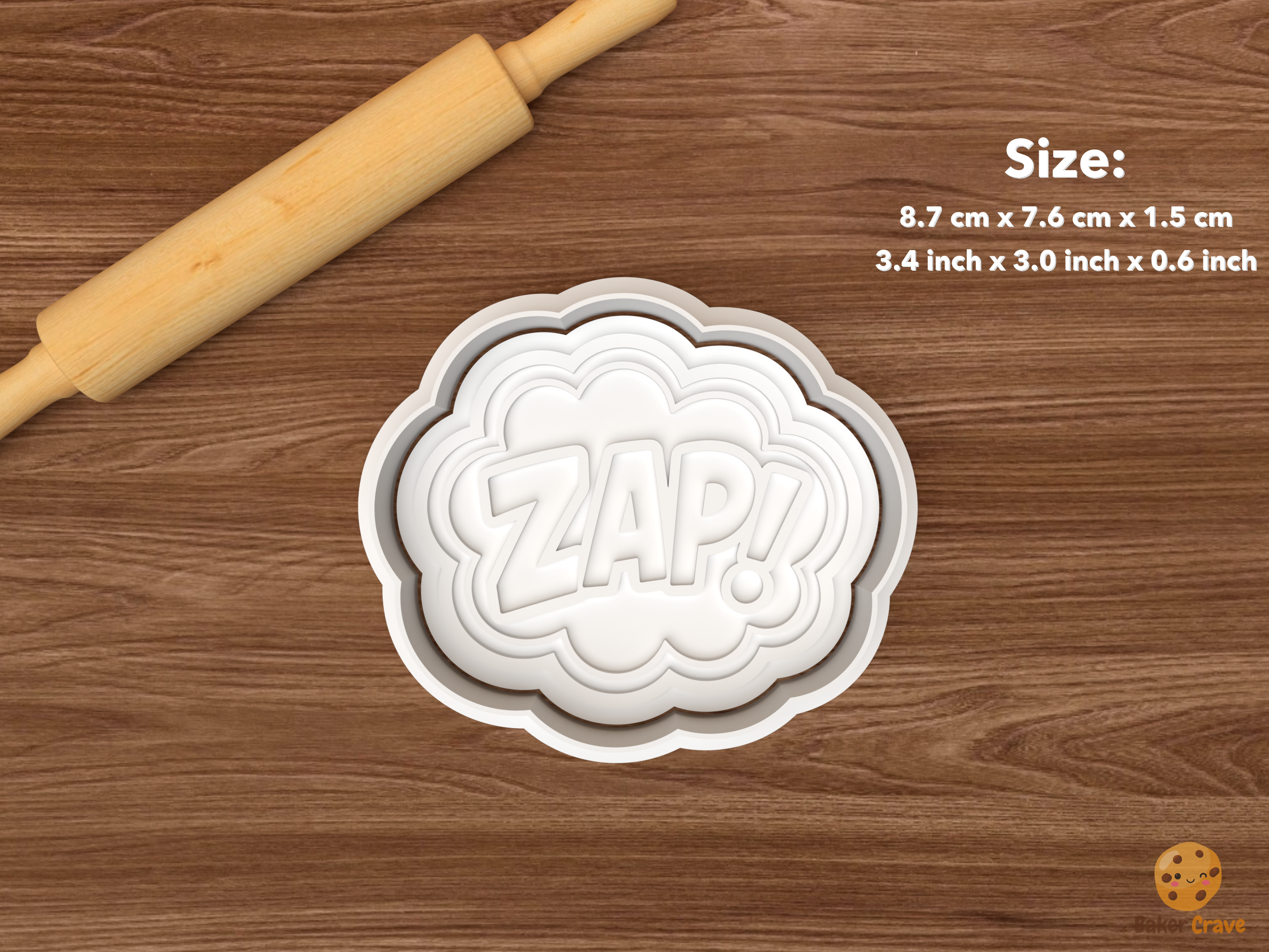 Comic Words Cookie Cutter Set STL File - single zap