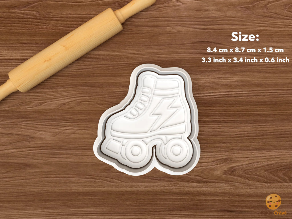 Skate Disco Cookie Cutter Set STL File - single lightning bolt roller skate