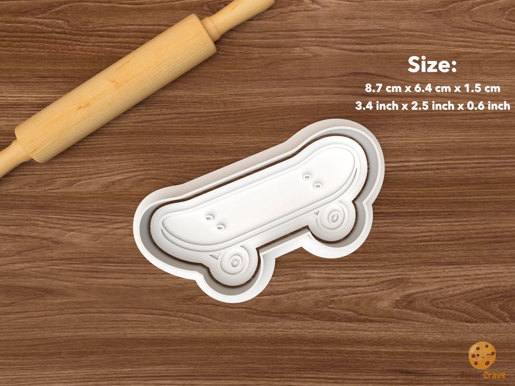 Skateboarding Cookie Cutter Set STL File - single skateboard