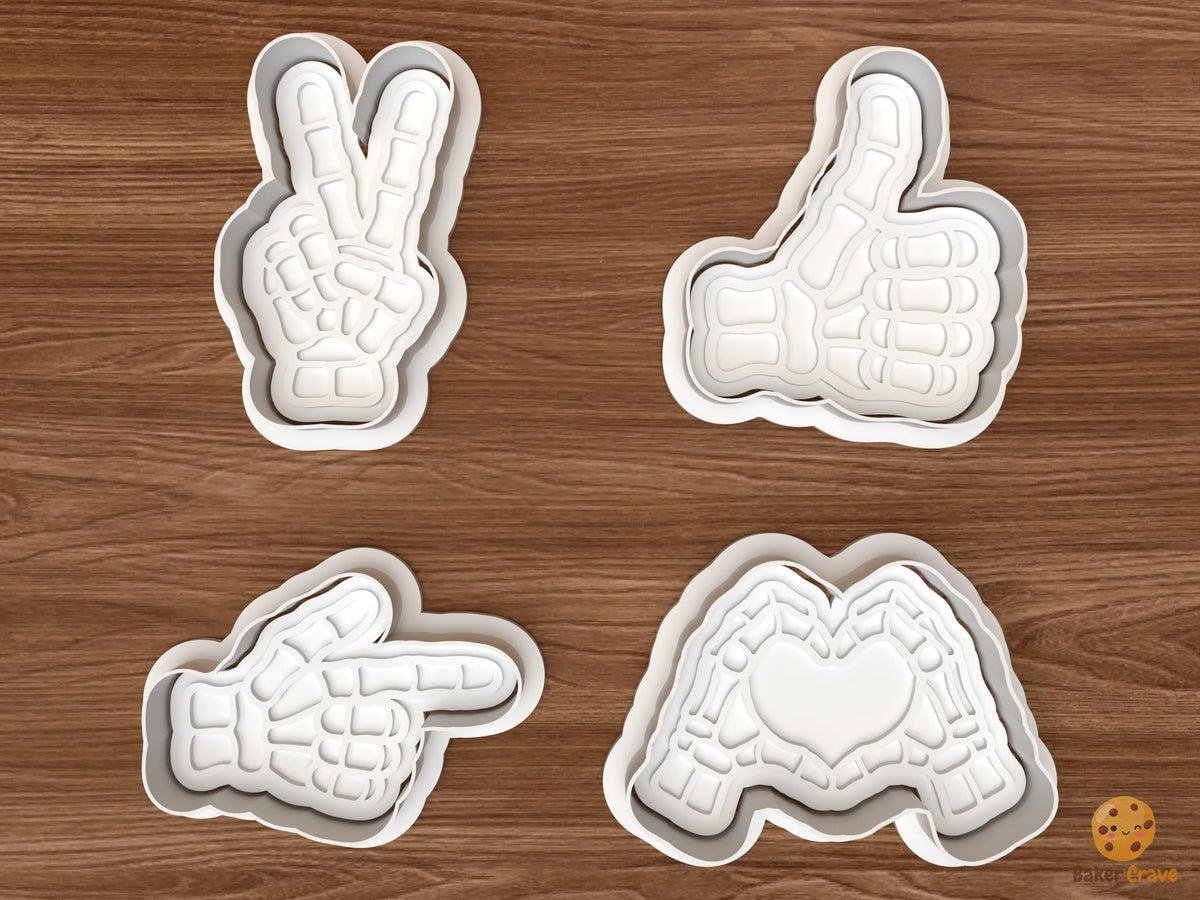 Skeleton Hand Gestures Cookie Cutter Set