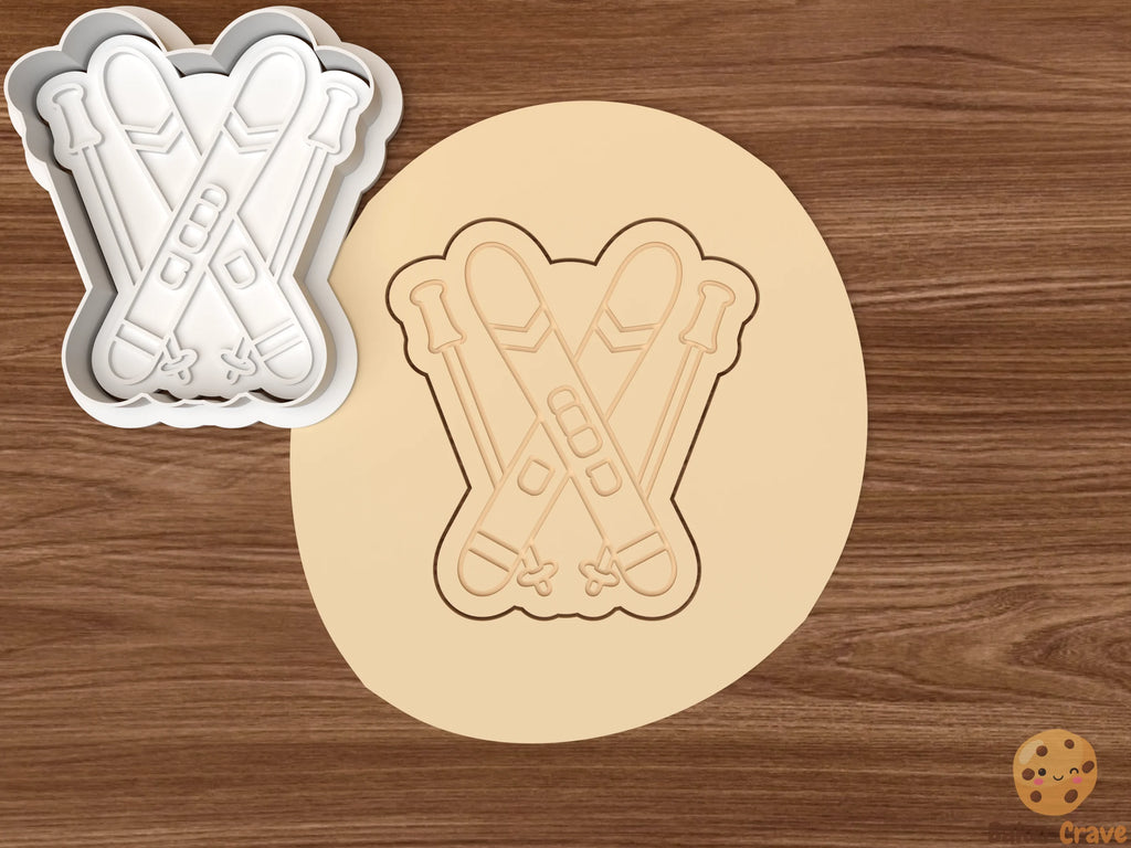 Ski Cookie Cutter Set STL File - ski3