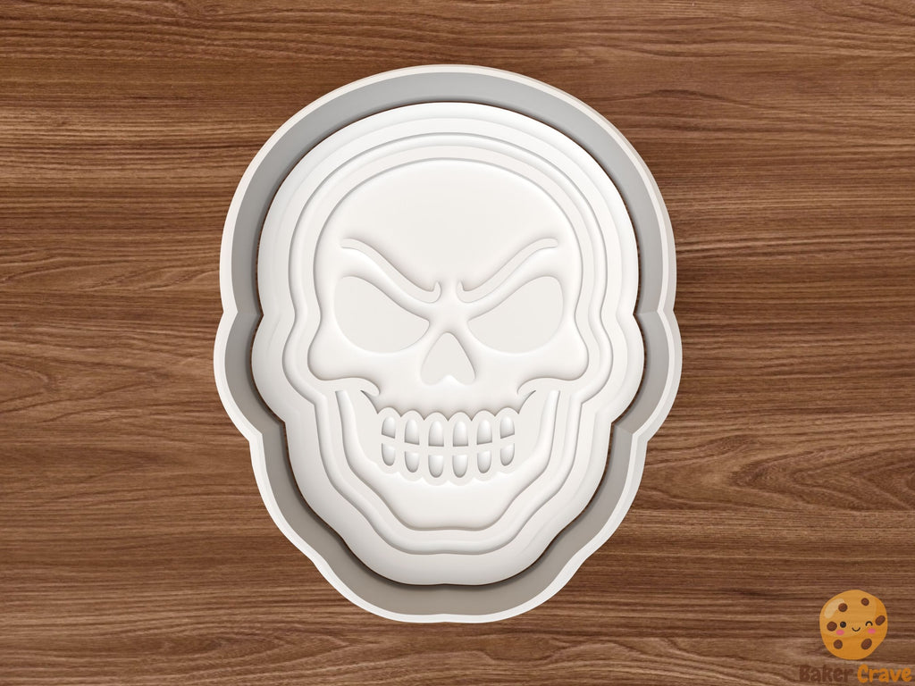 Halloween skull face Cookie Cutter STL File - skullf1