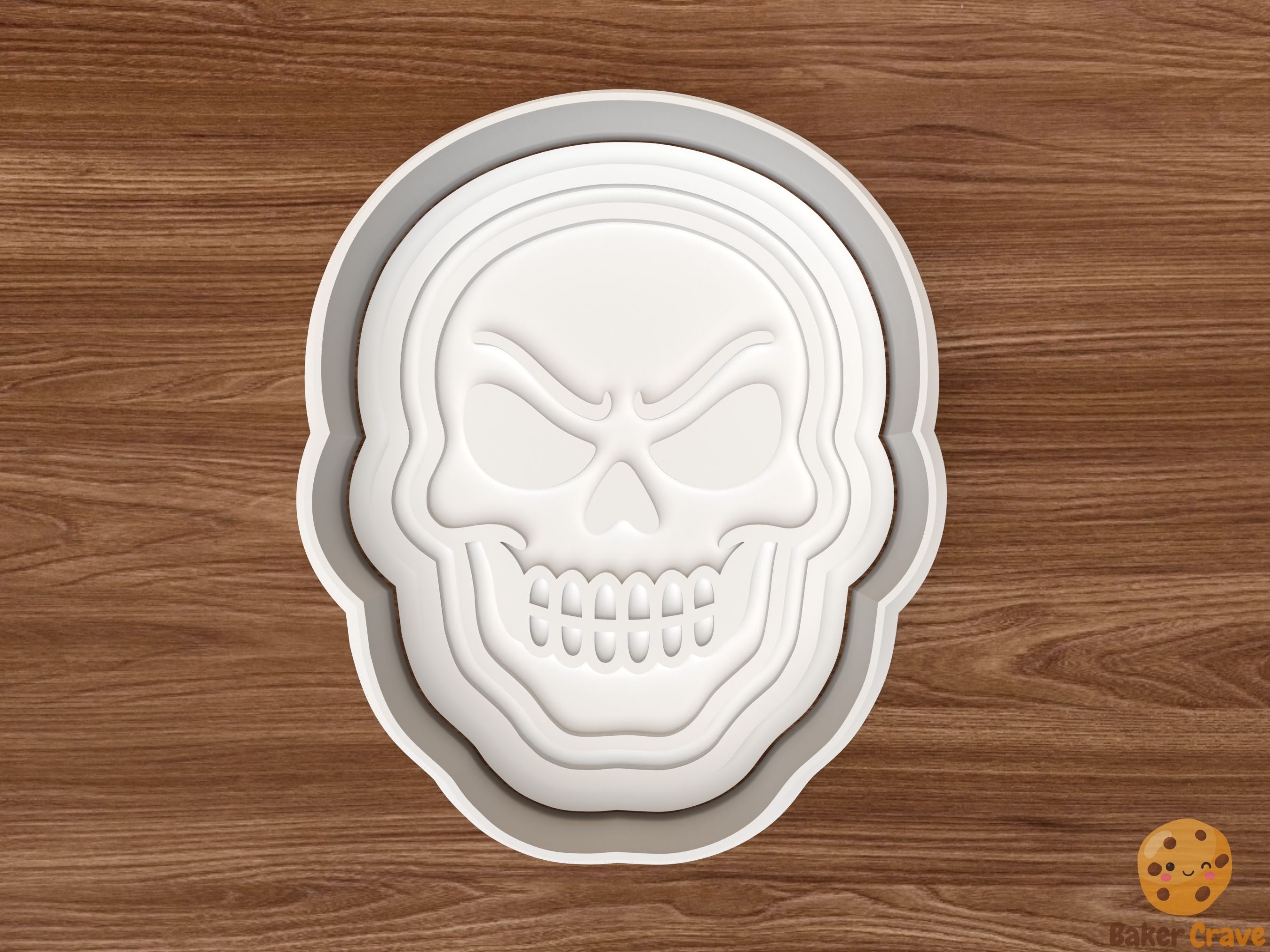 Halloween skull face Cookie Cutter STL File - skullf1