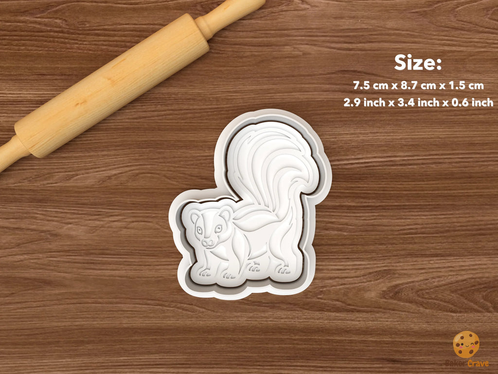 Skunk Cookie Cutter Set STL File - single standing skunk