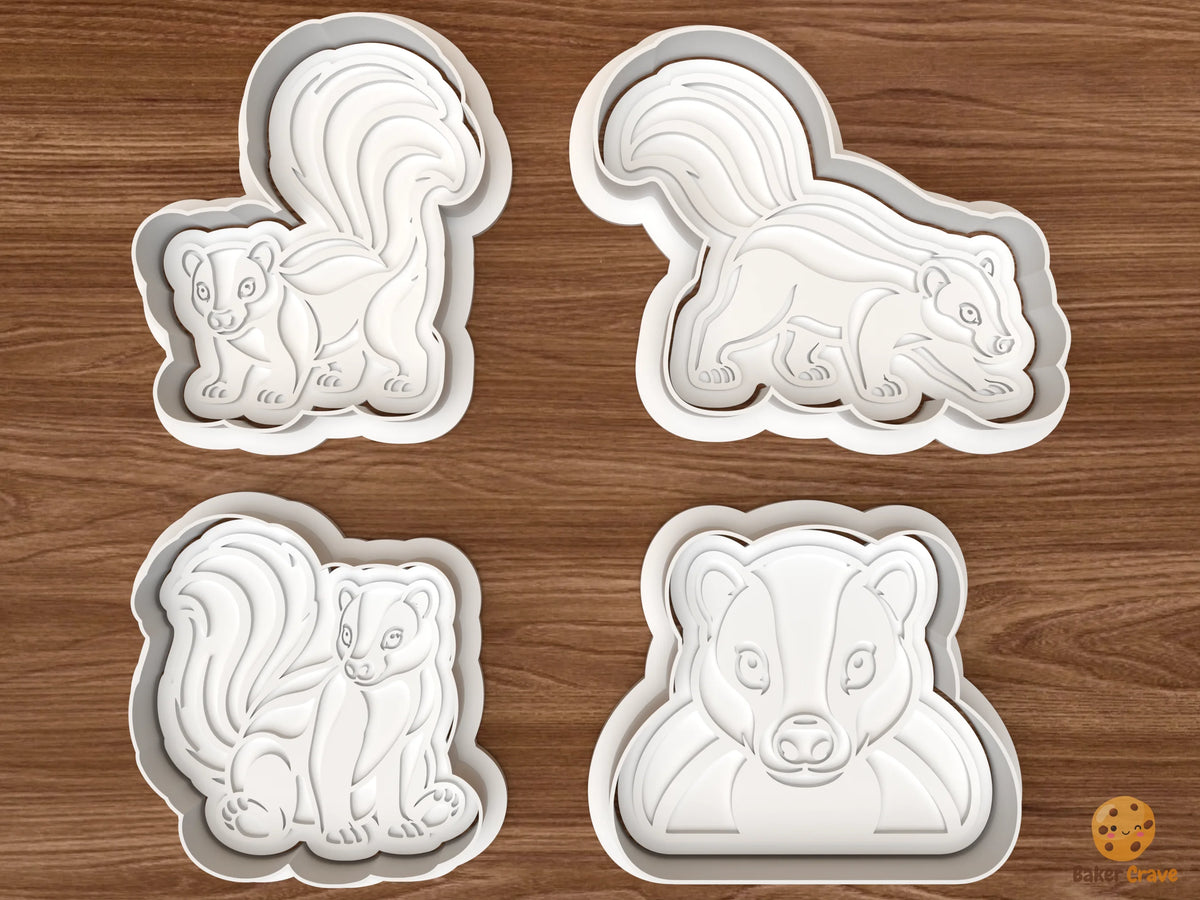 Skunk Cookie Cutter Set STL File - 01 set main