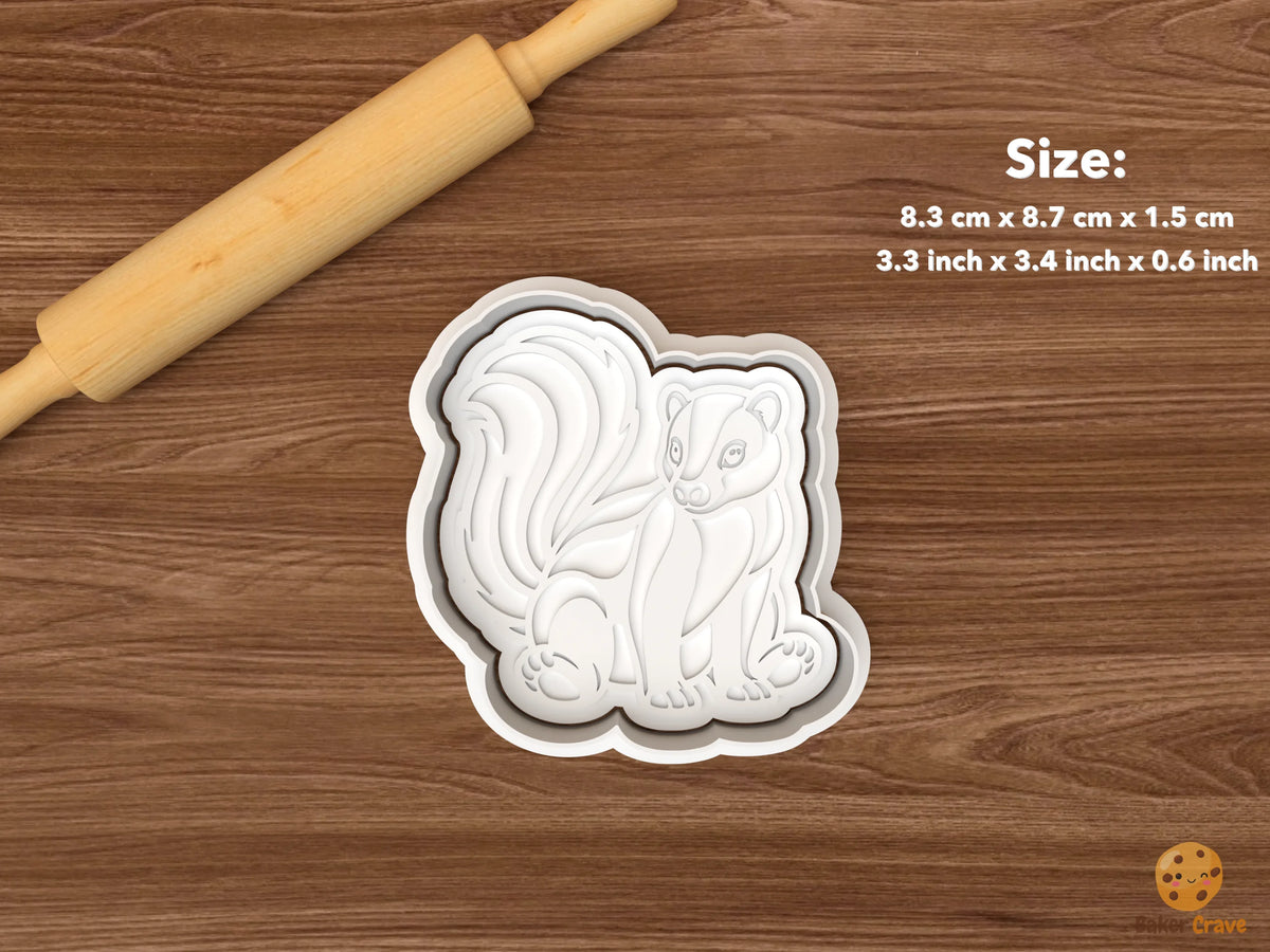 Skunk Cookie Cutter Set STL File - single sitting skunk