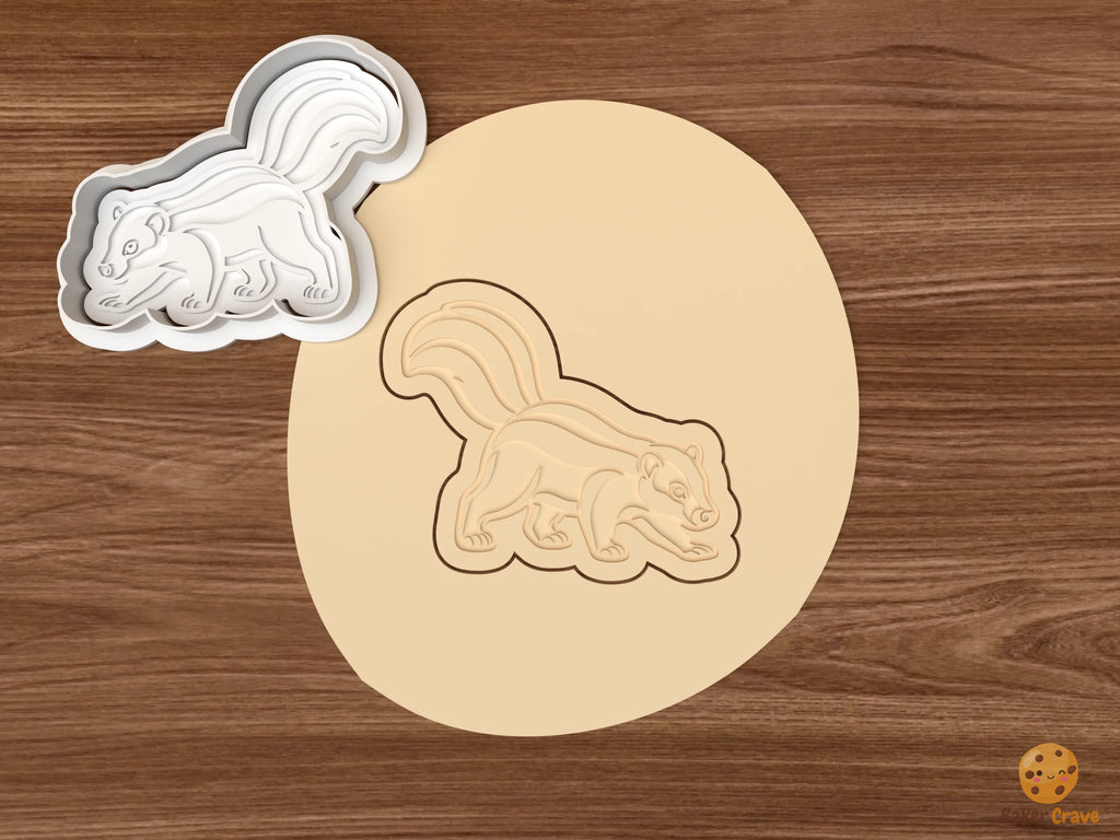 Skunk Cookie Cutter Set STL File - dough walking skunk