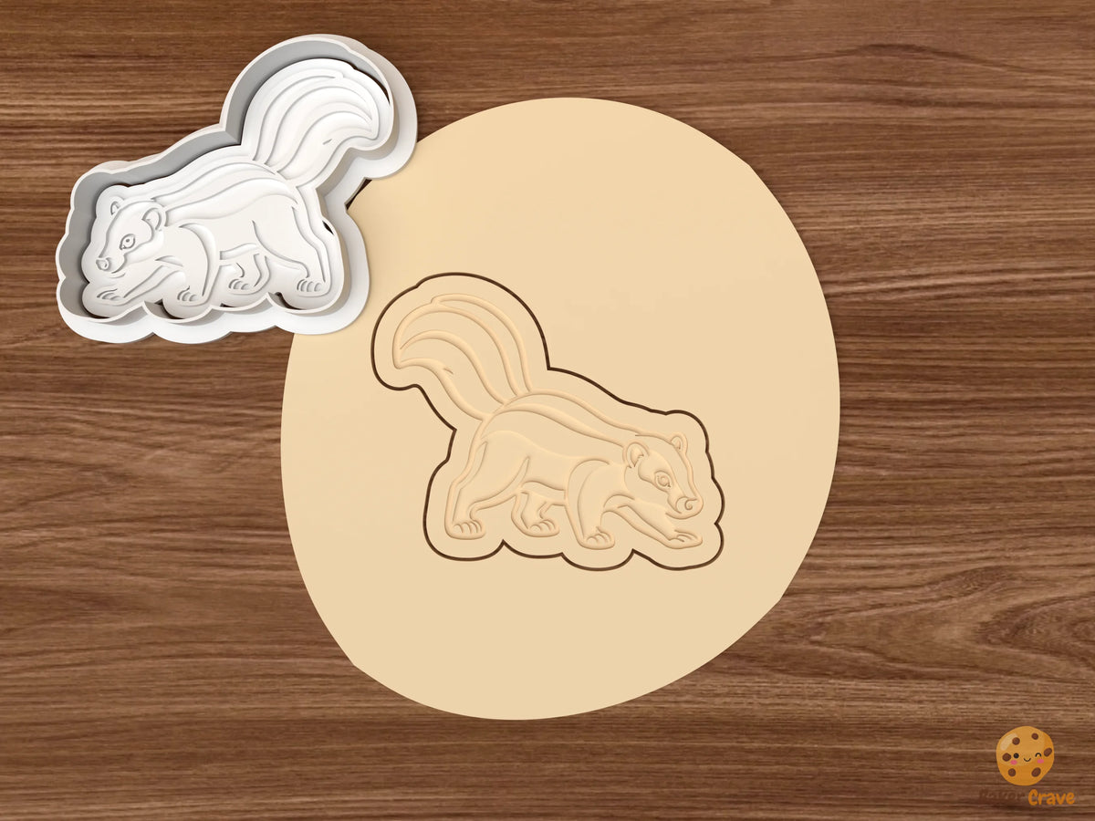 Skunk Cookie Cutter Set STL File - dough walking skunk