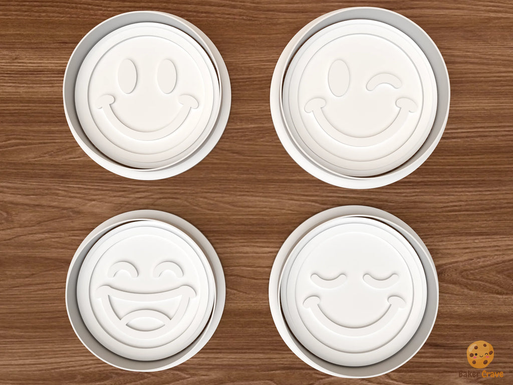 Smiley Face Cookie Cutter Set STL File - 01 set main