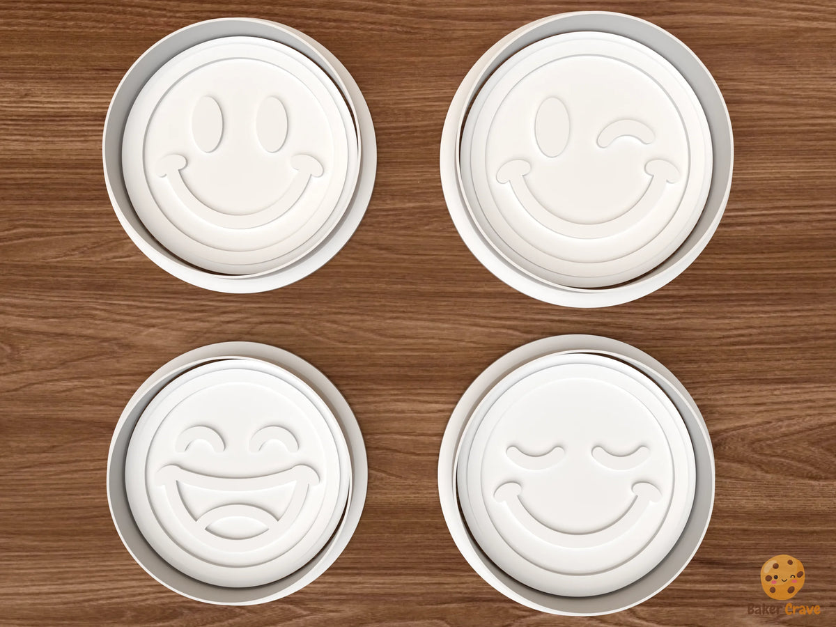 Smiley Face Cookie Cutter Set STL File - 01 set main
