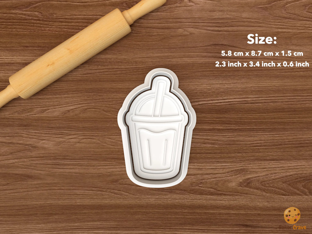 Smoothie Bar Cookie Cutter Set STL File - single smoothie cup with straw