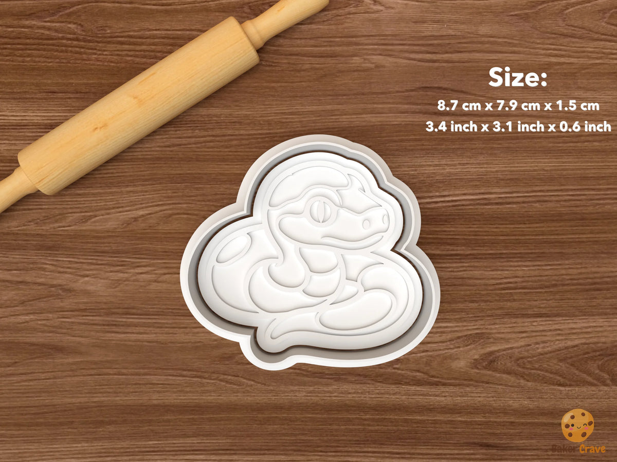 Snake Cookie Cutter Set STL File - single sitting coiled snake