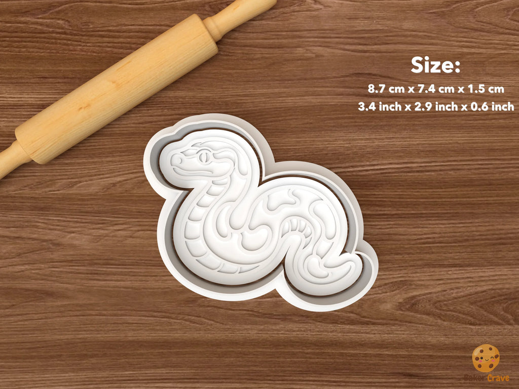 Snake Cookie Cutter Set STL File - single upright curled snake