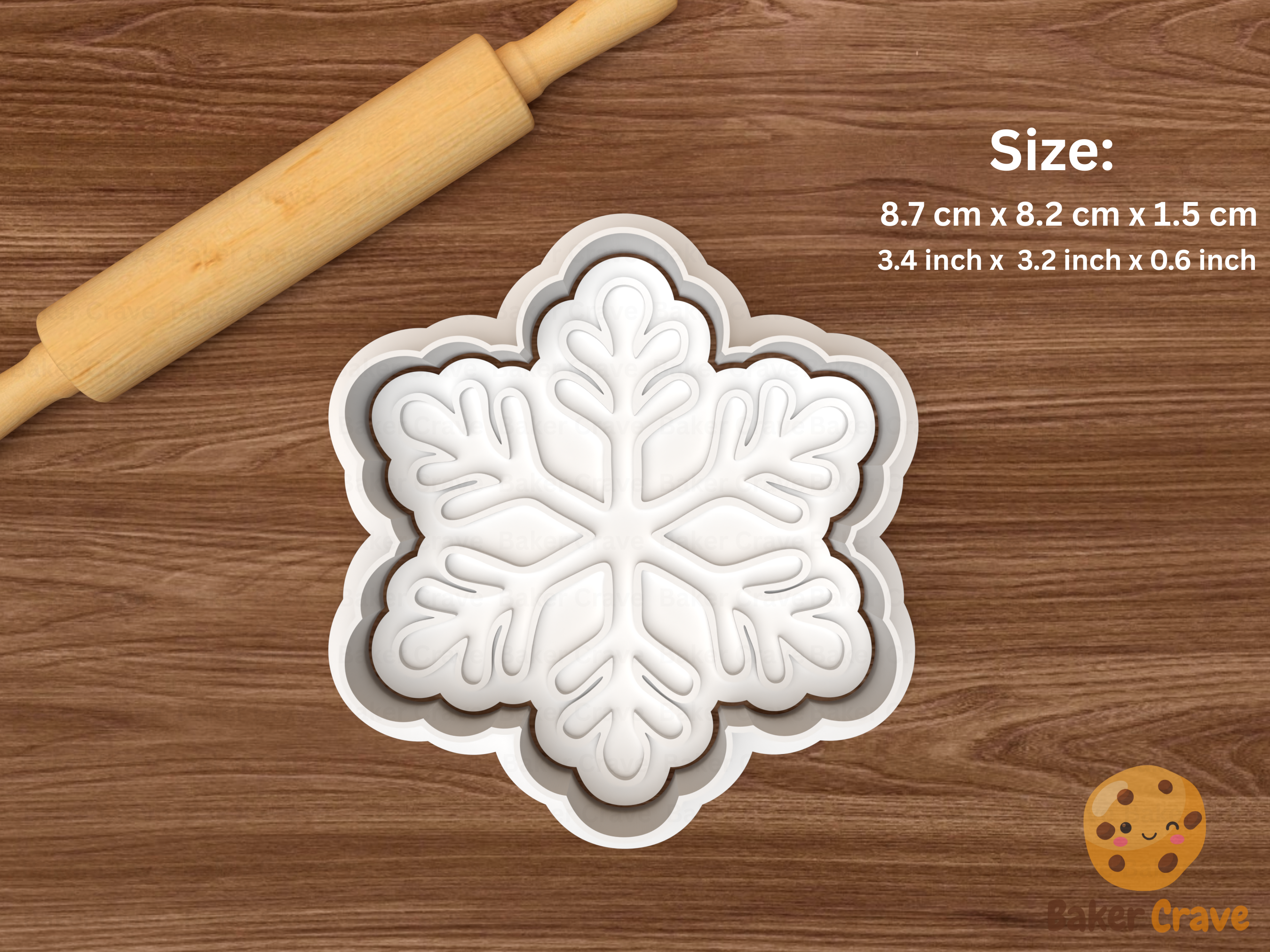 Snowflake Cookie Cutter Set STL File - snow2