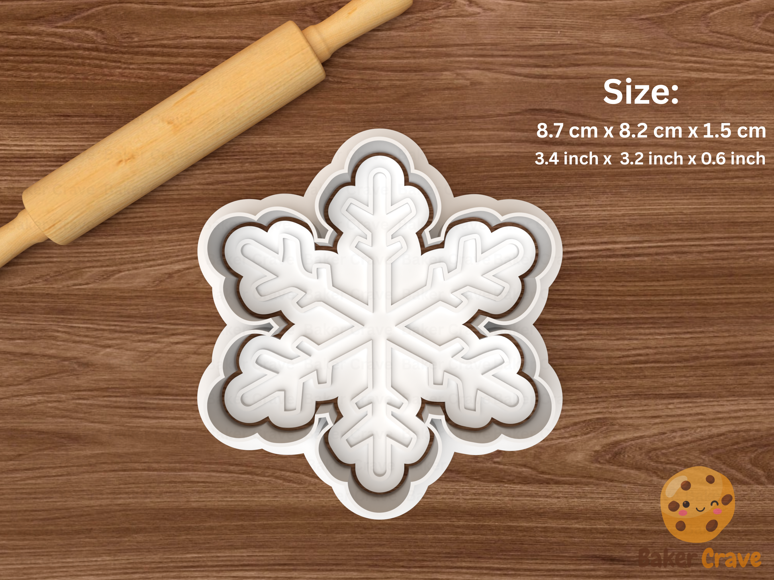 Snowflake Cookie Cutter Set STL File - snow5