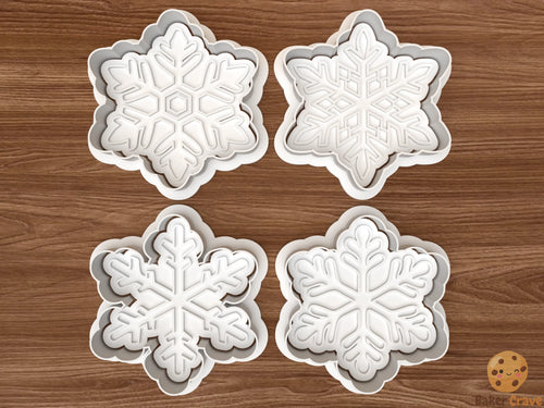 Snowflake Cookie Cutter Set STL File - snow1