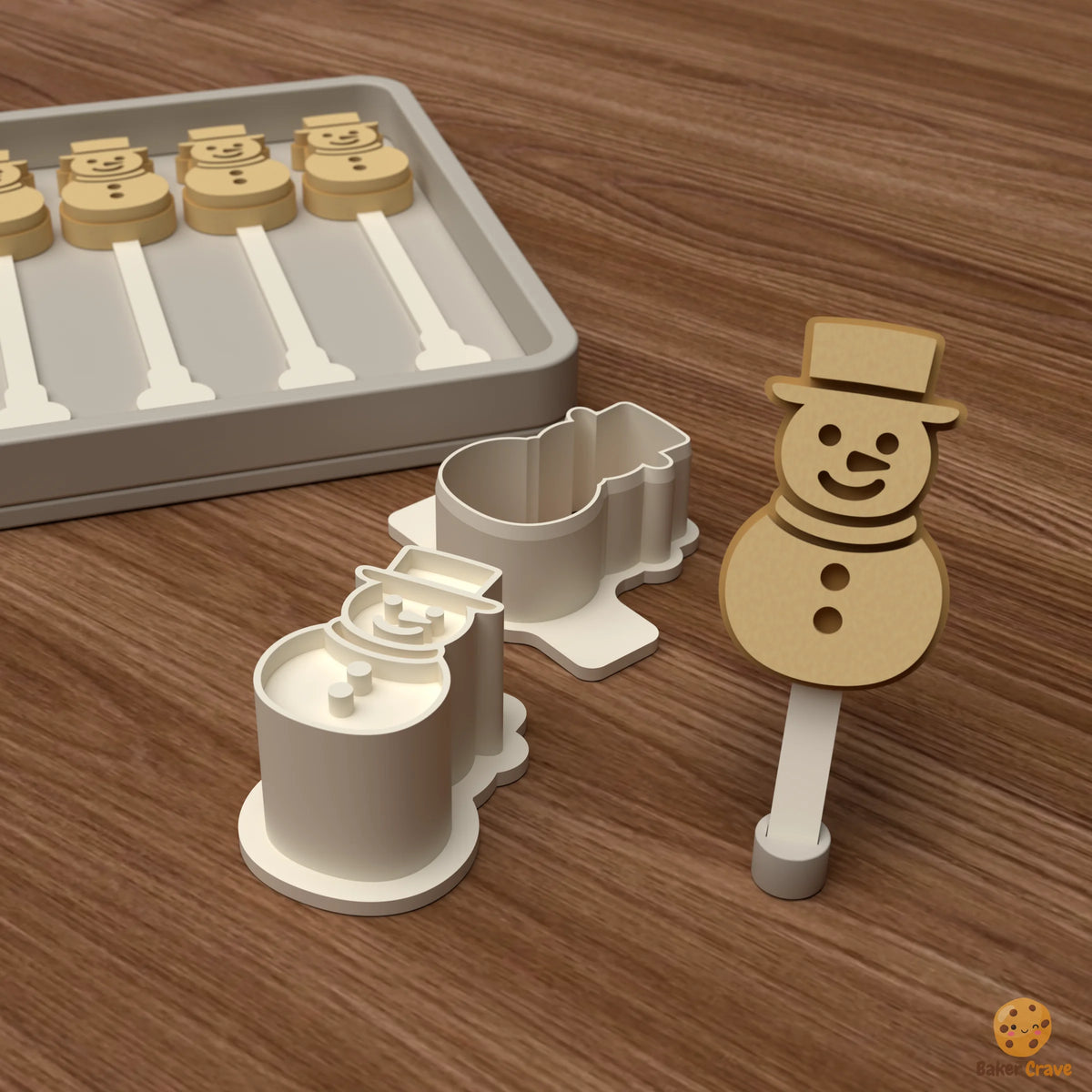 Snowman Cake Pop Mold STL File