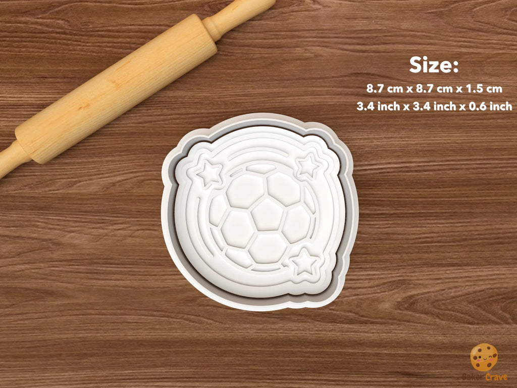 Soccer Birthday Cookie Cutter Set STL File - single soccer ball badge