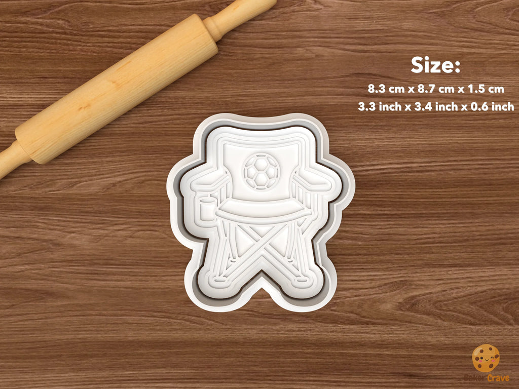 Soccer Game Day Cookie Cutter Set STL File - single soccer fan chair