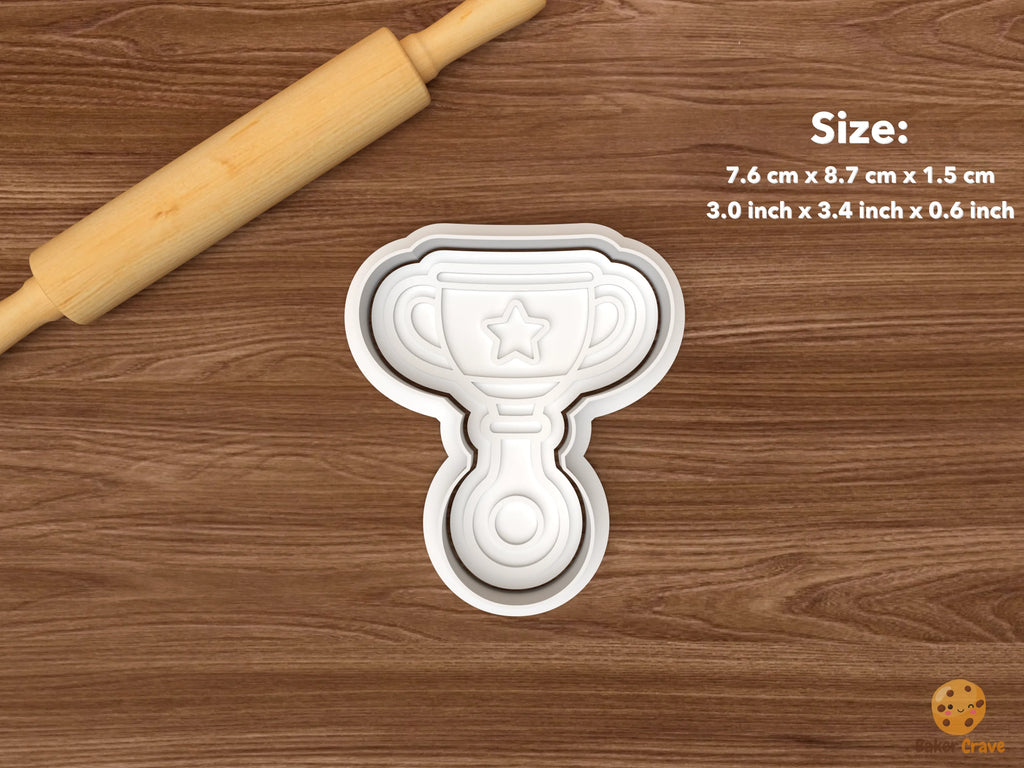 Soccer MVP Cookie Cutter Set STL File - single trophy rattle